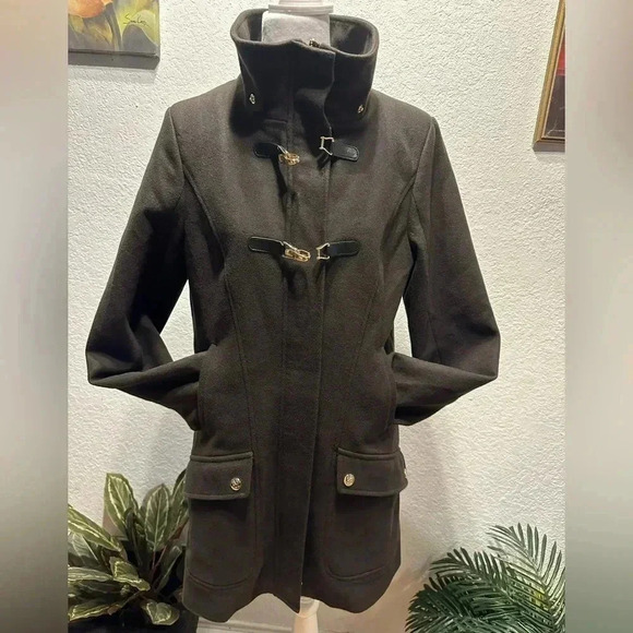 Cece dark green wool blend coat/jacket size 10 - Picture 4 of 16